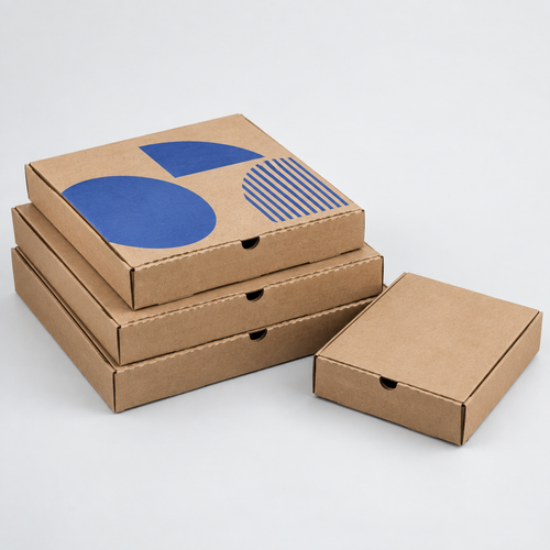 Custom printed kraft pizza boxes
