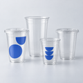 Custom printed clear plastic cups with lids